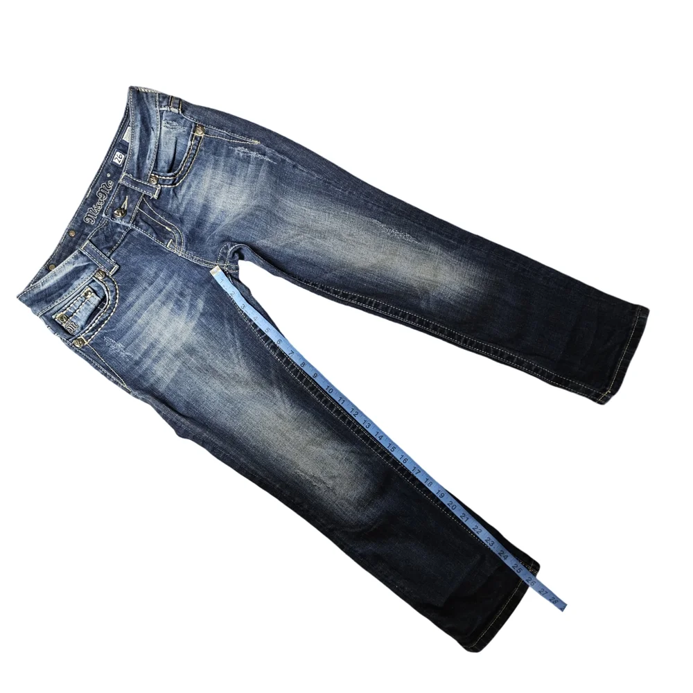 Miss Me Blue Ankle Cropped Jeans with Detailed Craftsmanship - Picture 8 of 8